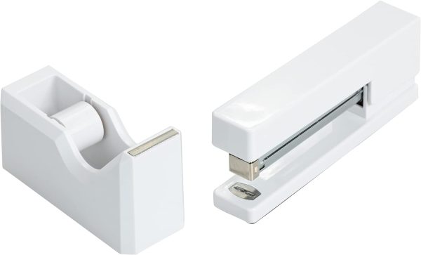 JAM PAPER Office & Desk Sets - 1 Stapler & 1 Tape Dispenser - White - 2/Pack - Image 2