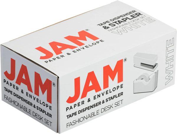 JAM PAPER Office & Desk Sets - 1 Stapler & 1 Tape Dispenser - White - 2/Pack - Image 3