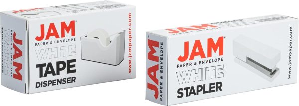 JAM PAPER Office & Desk Sets - 1 Stapler & 1 Tape Dispenser - White - 2/Pack - Image 4